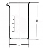 стакан высокий В-1-150 ТС  с делением с носиком