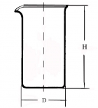 стакан высокий В-1-25 ТС без делений 